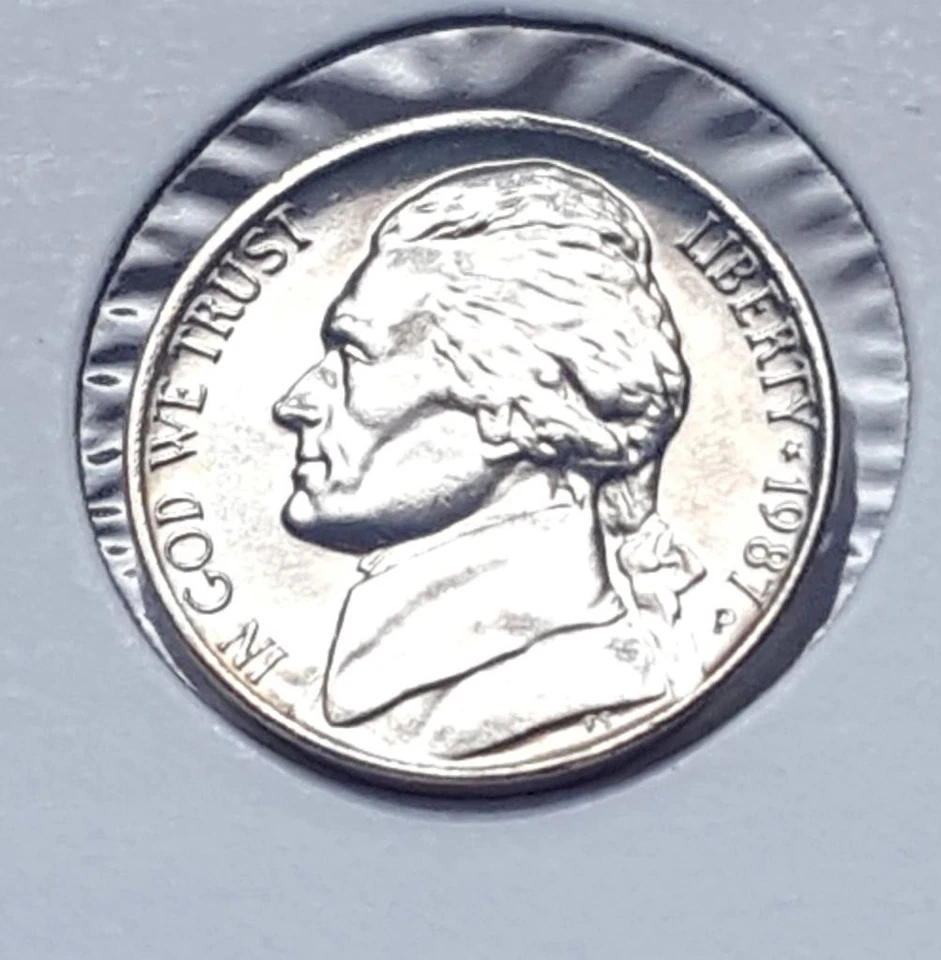 1987-P 6 FULL STEP (FS)  BU GEM JEFFERSON NICKEL MUST HAVE NICKEL - Image 3 of 4