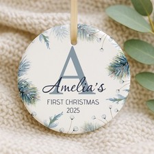 Personalised Baby First Christmas Tree Bauble 1st Xmas Decoration Plaque Gifts