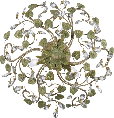 Josie 5-Light Semi Flush Mount in Champagne Green Tea Finish - Picture 2 of 9