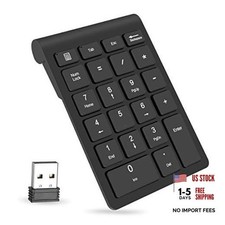 Wireless Number Pads, Numeric Keypad Numpad 22 Keys Portable 2.4 GHz Black