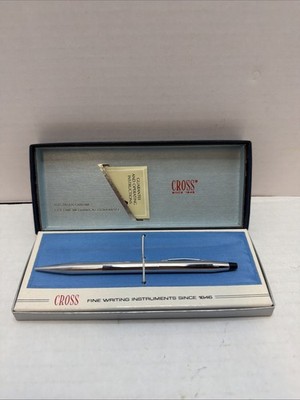 Vintage CROSS Classic Century Chrome Pen Pencil Set 3501 Made In USA Box Tag