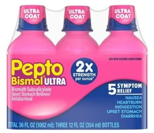 Pepto Bismol Ultra, 5 Symptom Digestive Relief Liquid, 36 Ounces