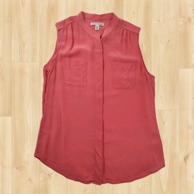 Banana Republic Ärmellose Bluse Heller Seide Rosa Damen Zierlich Größe Groß 12P