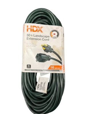 HDX 50 ft 16/3 Outdoor Landscape Extension Cord 13 Amp 125V Green