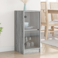 vidaXL Mobile con Ante in Vetro Grigio Sonoma 35x37x75,5 cm