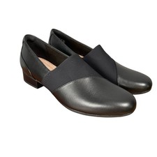Clarks Collection Shoes Womens 7 M Black Leather Loafer Juliet Gem Office
