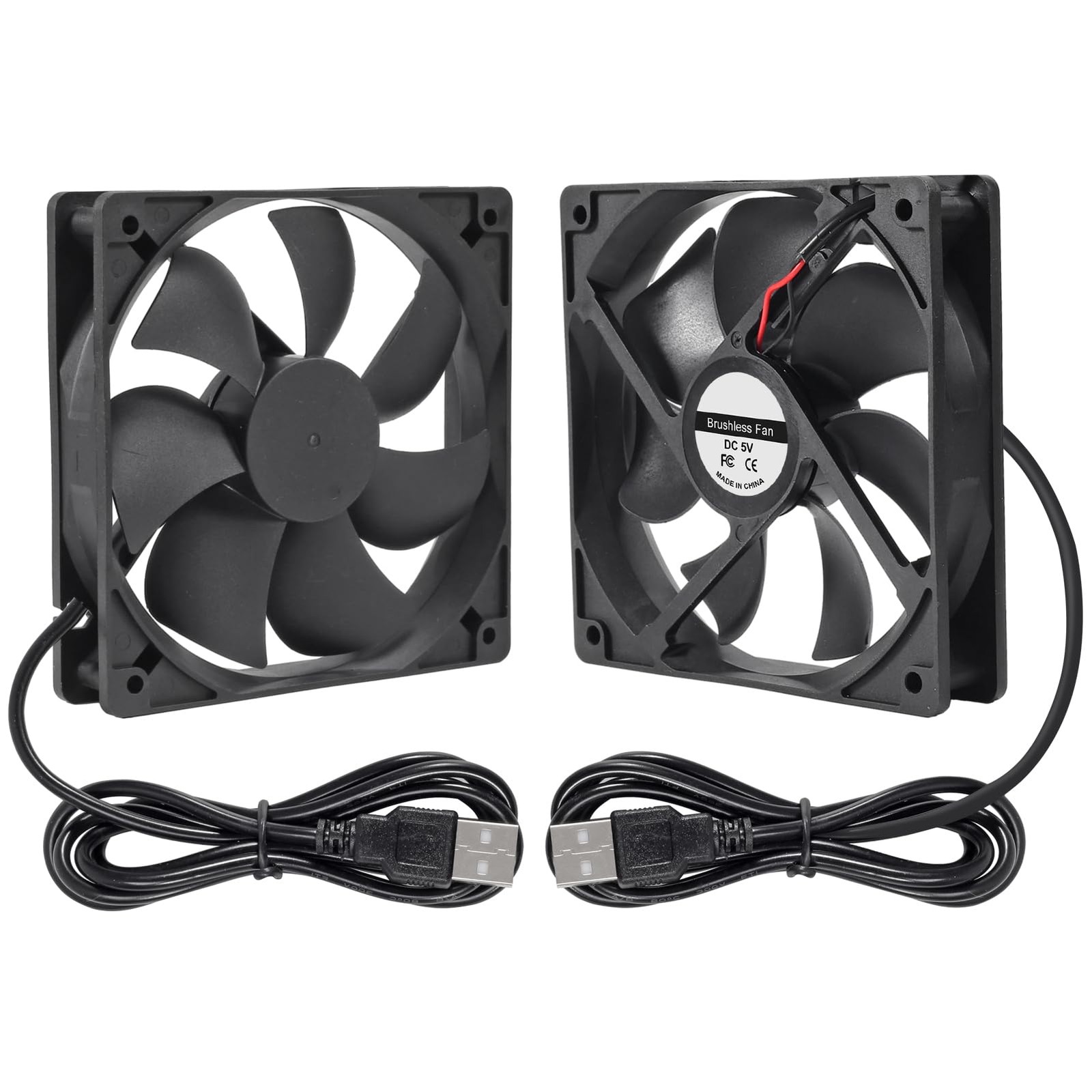 Ventilateur USB 120mm pour meuble TV fermé lot de 2 ventilations silencieuses USB 5V