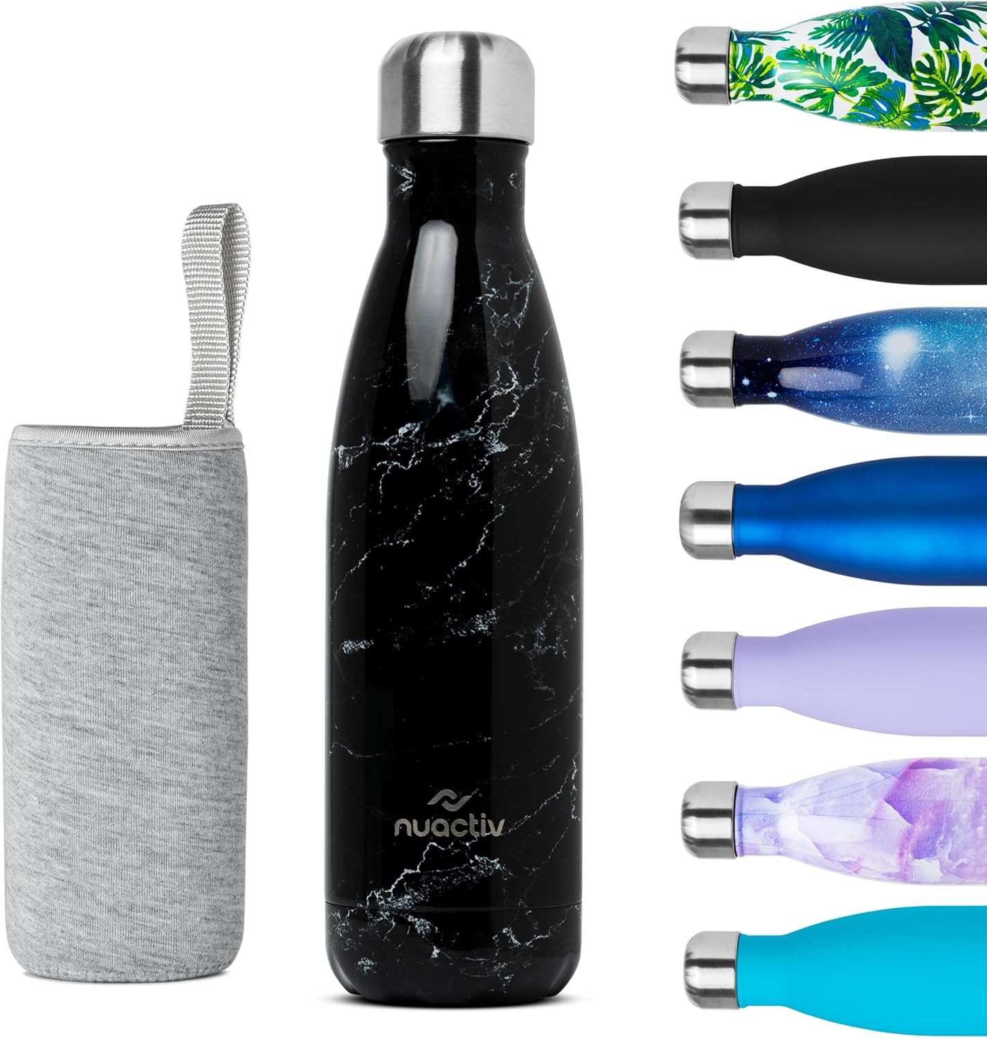 Bouteille Isotherme 500ml Inox Nuactiv Gourde Réutilisable pour Éviter le Plastique