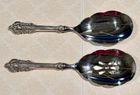2 9.75” Wallace Grande Baroque Sterling Silver Handle Casserole Spoons