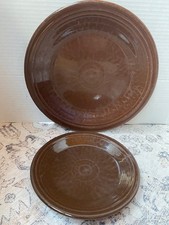 HL Fiestaware Chocolate Brown Dinner Plate 10.5" & Salad Plate SET OF 2 LOT