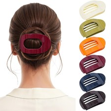 6 PCS Flat Hair Clips for - French Medium Flat Claw Clips for Thick Thin Hair...