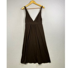 Earthy Minimalist J.Crew Empire Waist Jersey Dress Womens S Brown Sleeveless