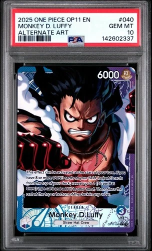 2025 One Piece OP11 EN Monkey D Luffy Alternate Art #040 PSA 10 GEM MINT