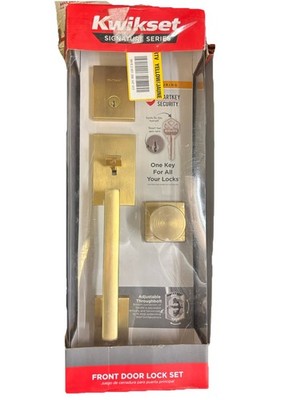 NEW Kwikset San Clemente Handleset Pismo Satin Brass 818SCEXPSKSQT4, 98180-053