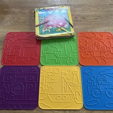 Tupperware Tuppertoys Bilderplatten 6er Set Reibtextur Vintage