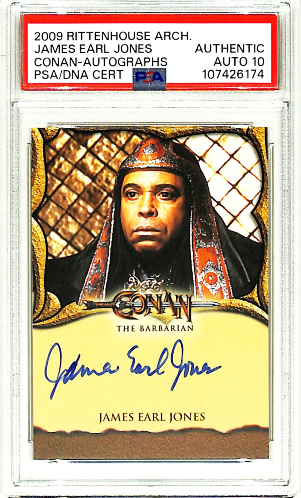 2009 Rittenhouse Conan JAMES EARL JONES Signed Card Auto Graded PSA/DNA 10 Slab