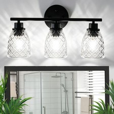 3-Light Vanity Light Over Mirror, Black Bathroom Light Fixtures  Modern Farm...
