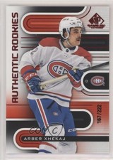 2022 Upper Deck SP Game Used Authentic Rookies Red /222 Arber Xhekaj #211 0bn4