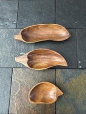 MCM Snack Trays Philippines Bean POD Set Of 3 Wood