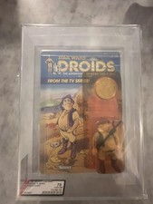 Vintage 1985 Star Wars Droids Uncle Gundy Kenner AFA 75 Carded Figure Coin