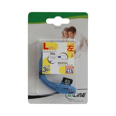 27705L inline SATA 6Gb/s connection cable round ab. left blue with tab 0 ~D~