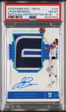 2018 Panini National Treasures Jalen Brunson Patch Autograph Emerald #132 card