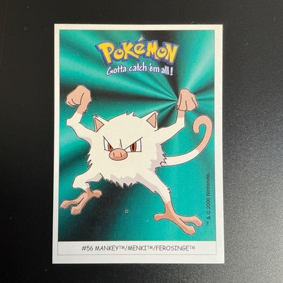 #56  Menki 56 Dunkin Boomer Sticker Pokemon Karte Jahr 2000  Vintage