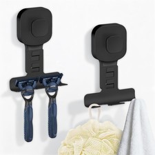 BKV Suction Cup Razor Holder for Shower,Reusable Shaver Black