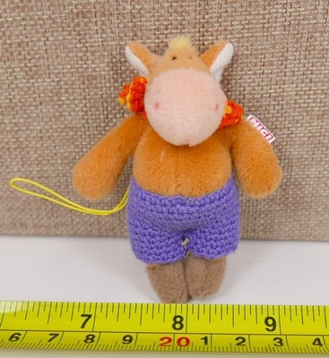 Vintage NICI Mini Keyring Horse Ornament handmade Plush Retired 3''