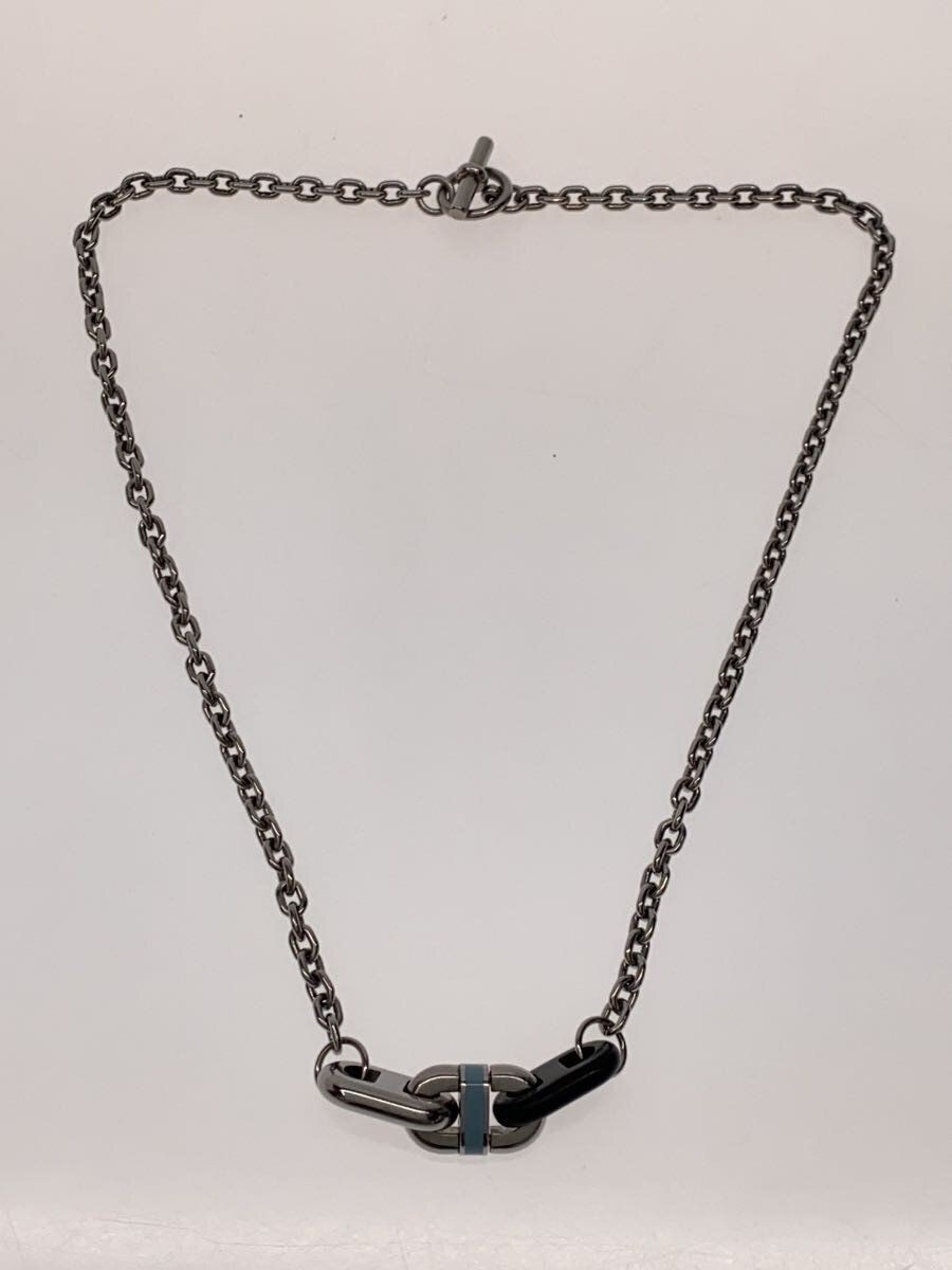 HERMES Necklace Stainless SLV Topped Mens Mayon Chain Used View 2
