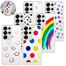 For Samsung Galaxy S25 S24 FE S23 A15 A16 A35 Phone Case Stylish Clear TPU Cover