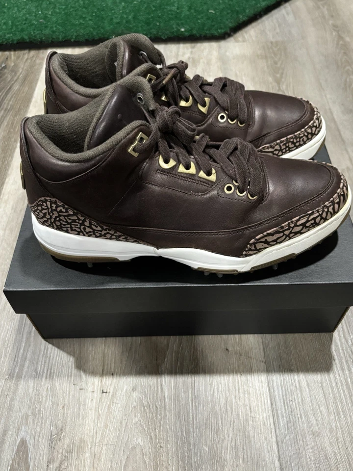 Nike Air Jordan 3 Golf Premium Marrón Talla 10.5 Muy Bueno Foto 2 de 4