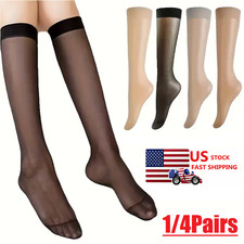 1/4Pairs Ladies Knee High Socks Long 15 Denier Women Sheer Knee High Socks USA