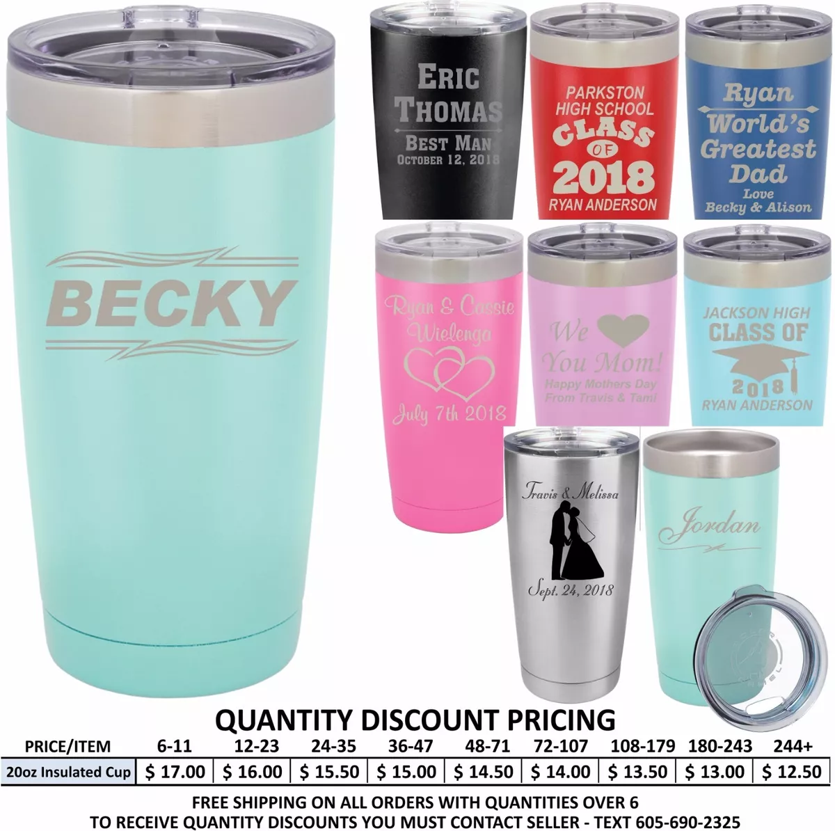 Personalized 20oz Vacuum Insulated Stainless Steel Tumbler - Teal