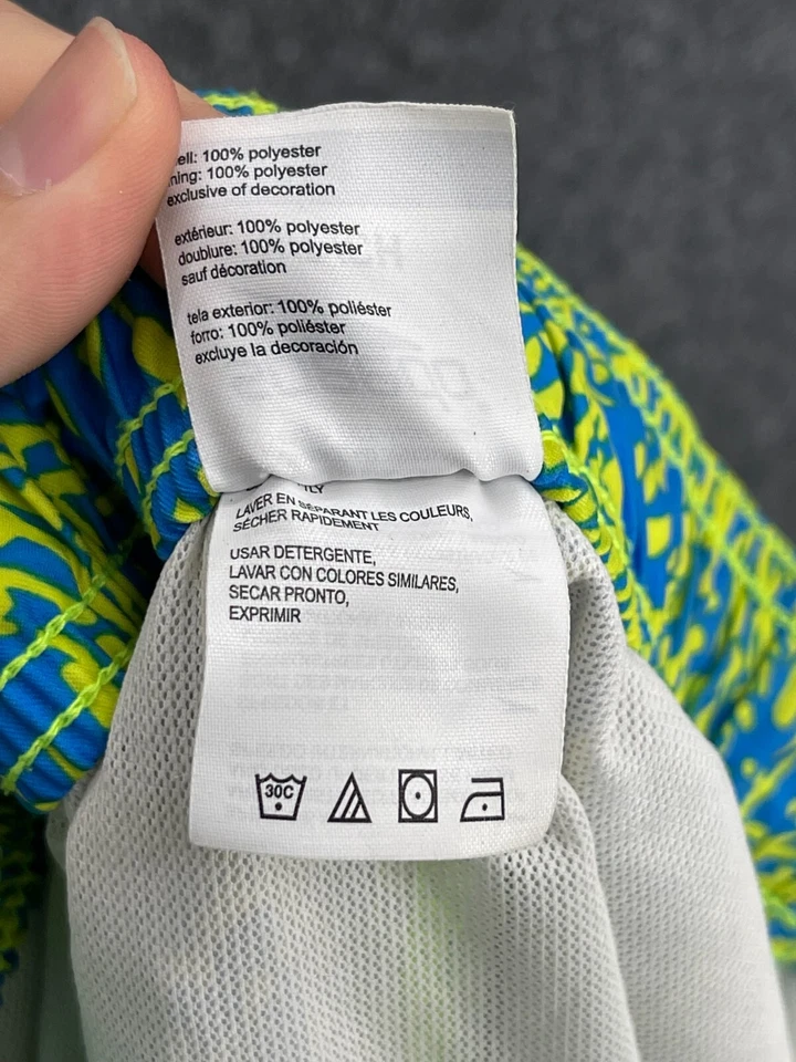 Speedo Swim Trunks Mens Small Yellow Blue Floral Tropical Lined Swimming - Image 4 of 4