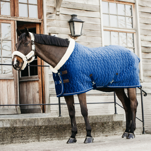 Couverture D'écurie Hiver Kentucky Horsewear - 400g - Bleu Marine - Taille 140 Cm - Neuf