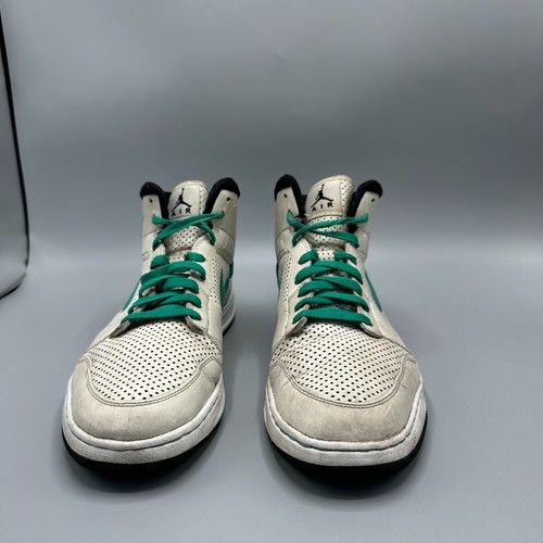 Nike Air Jordan 1 Alpha Mid ID Size 13 White Black Green Sneakers 407034-993 - Picture 2 of 11