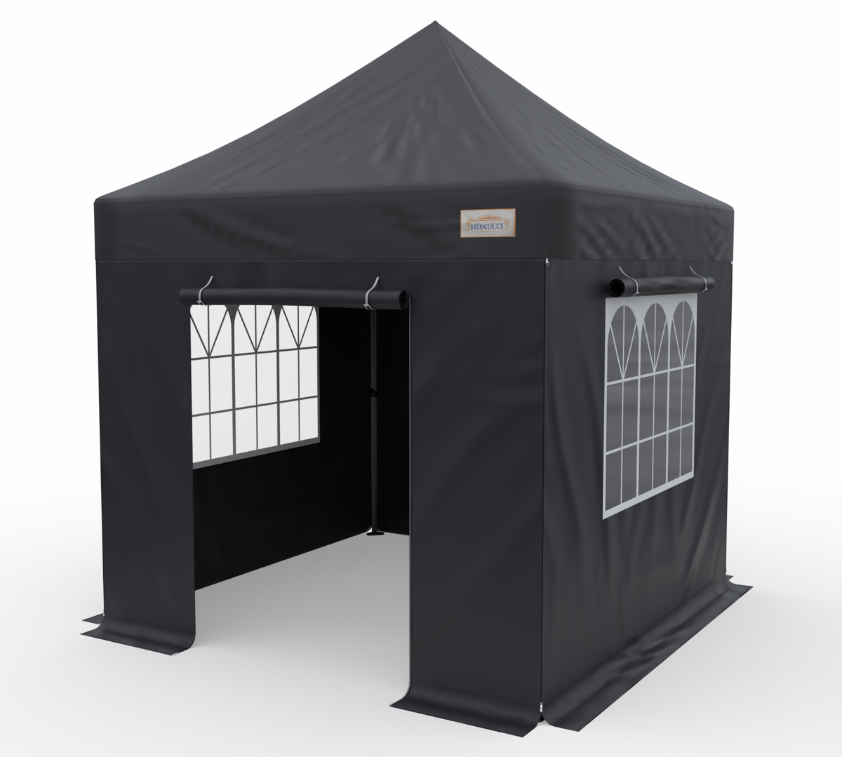 HERCULES POP UP GAZEBO 3m x 3m HEAVY DUTY ZIP UP SIDES, WINDOW