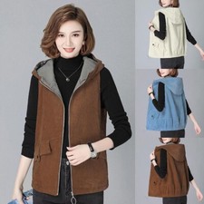 Gilet Donna In Cordura Con Cappuccio, Con Zip, Giacca Casuale