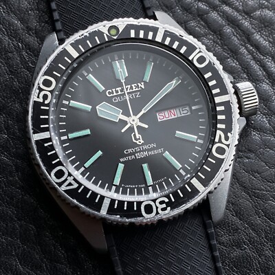VINTAGE CITIZEN CRYSTRON 4-732308 TA GN-4-S QUARTZ DIVER JDM (DAD