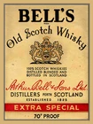 Bell's Scotch Whiskey, Retro metal Aluminium Sign vintage / man cave / Bar/ Pub
