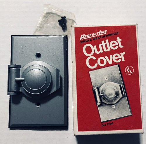 NOS Perfect-Line Single Weatherproof Outlet Cover w Gasket no. WR74C Die Cast - Picture 2 of 8