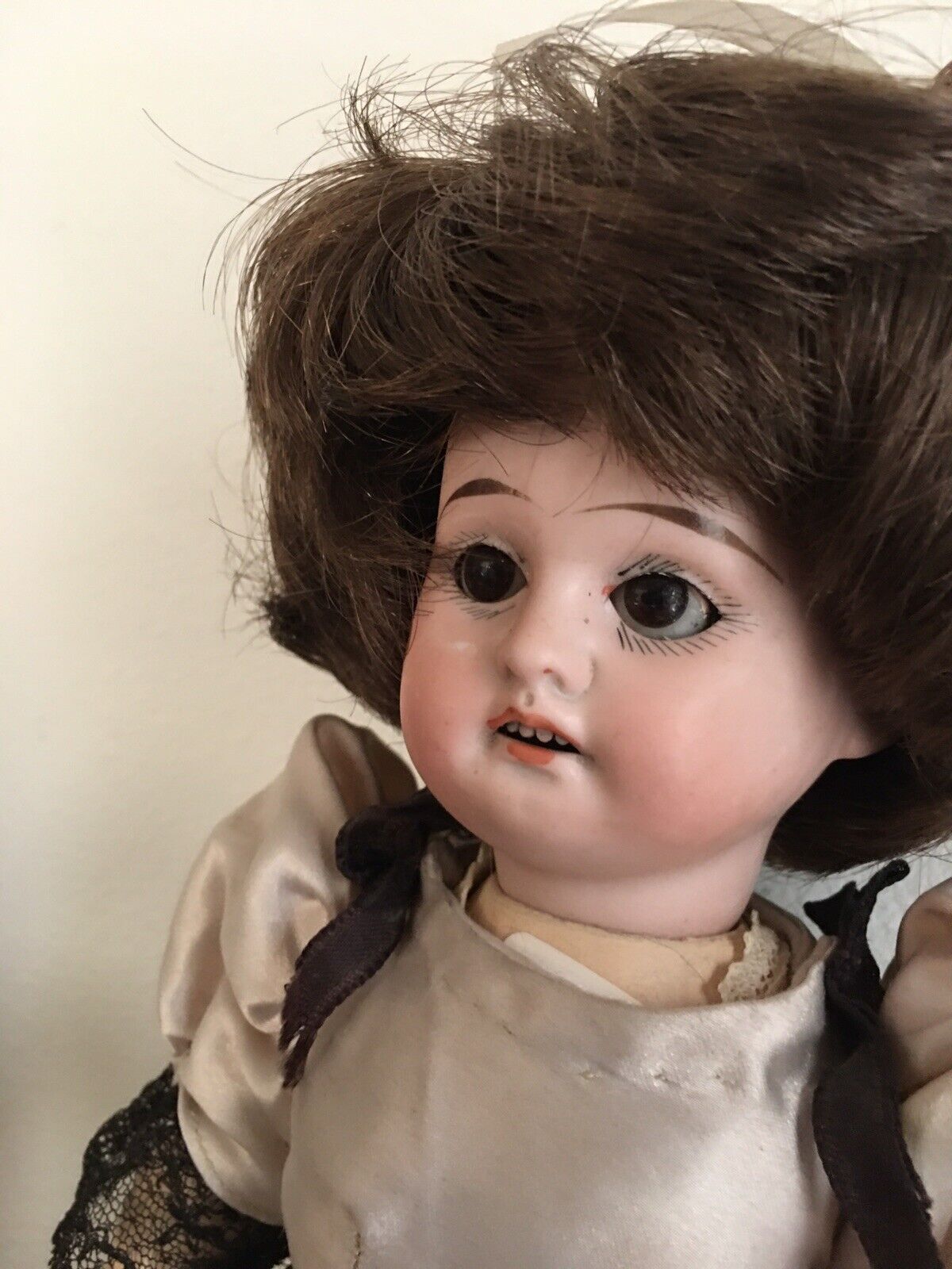 21.5” Antique Germany Bisque Doll B. 3. Brown Sleep Eyes, Compo BJ Body #L