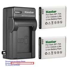 Kastar Battery AC Wall Charger for Samsung BP-70A & Samsung TL205 WB30F Camera