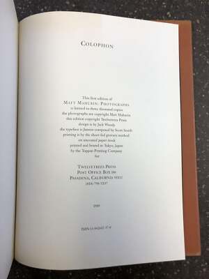 MATT MAHURIN PHOTOGRAPHS / Limited 1st Edition 1989 | eBay