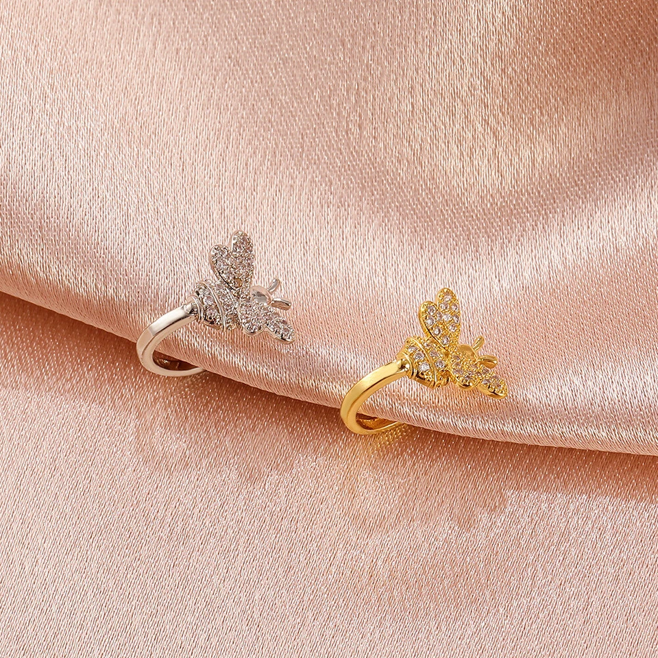 925 Versilbert Boho Biene Liebe Schimmernder Süß Hübsch Bling Ohrring Ohrstecker - Bild 3 von 4