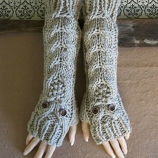 Long Fingerless Gloves, Ladies Fashion Owl Arm Warmers