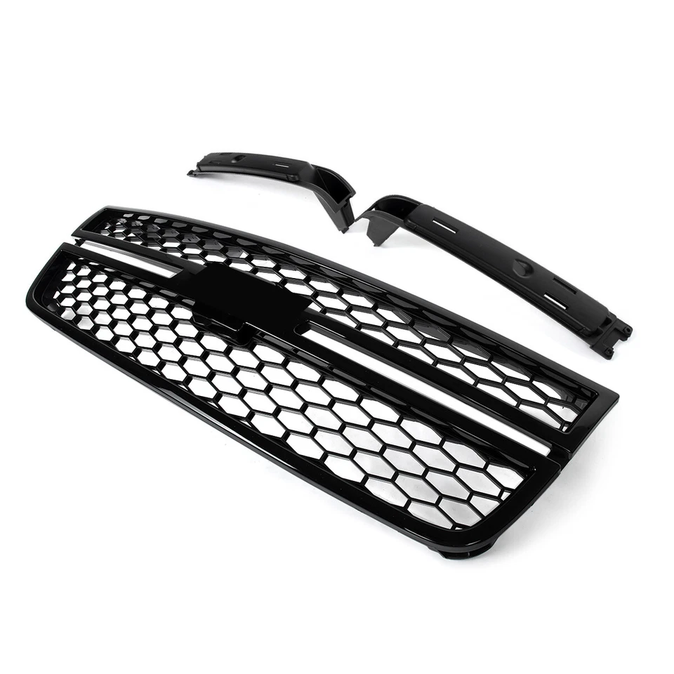 Honeycomb Grille Gloss Black Grill For 2003-2007 Chevrolet Silverado 1500 2500 - Imagem 3 de 4