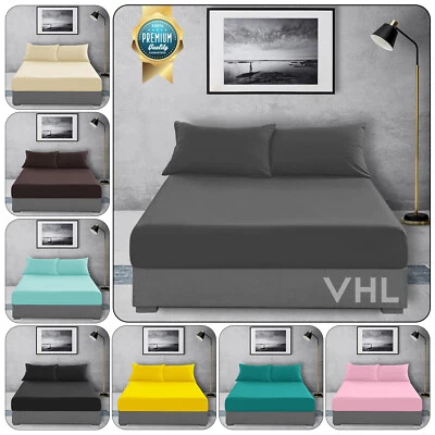 Extra Deep Fitted Sheet 16"/40CM Polycotton Bed Sheets Single Double King SK