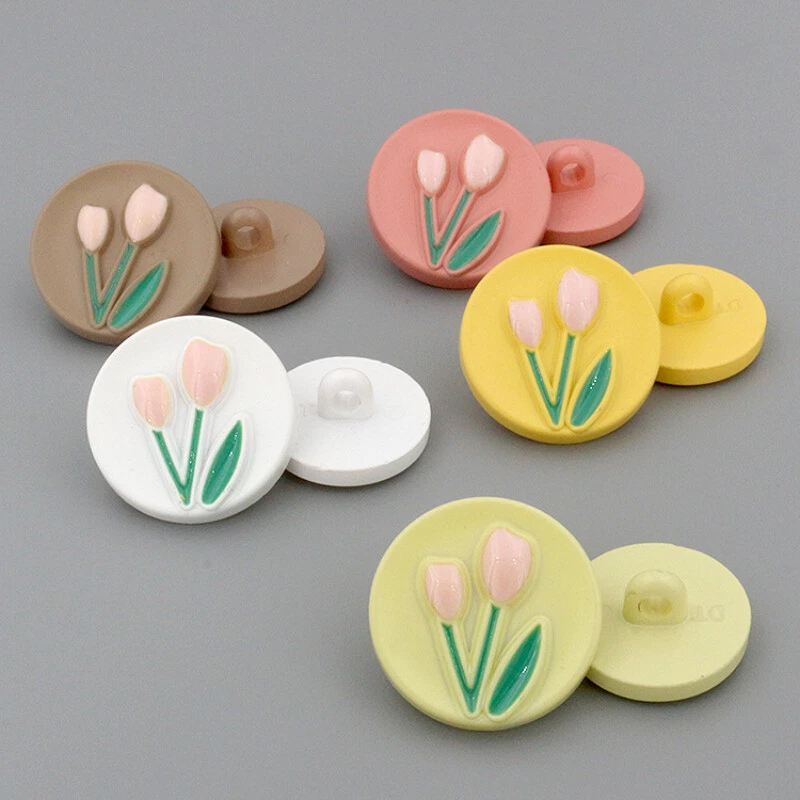 6 X Floral Buttons Sewing Material Craft for DIY Coat Cardigan Costume Sew Decor - Image 3 of 4